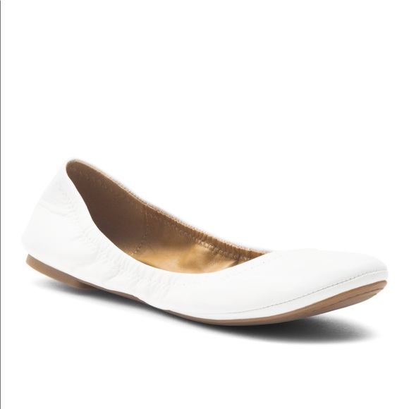 Lucky Brand White Leather Scrunch Ballet Flat - Picture 2 of 5